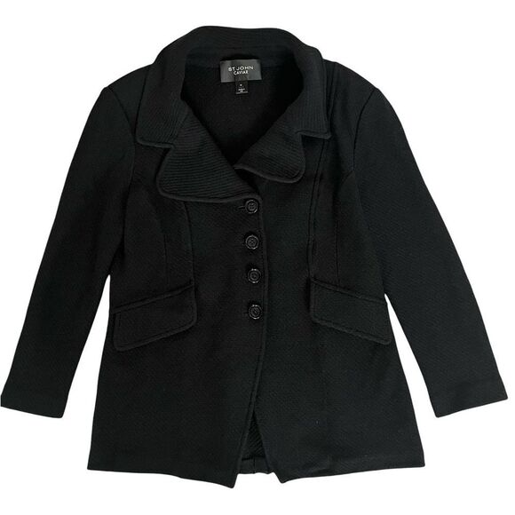 St. John Jackets & Blazers - St. John Caviar wool knit blazer jacket size 10